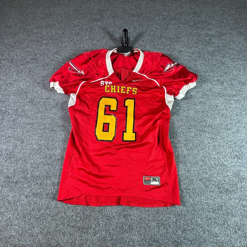 Nike Kansas City Chiefs NFL Team #61 Jersey Youth XL Red Nylon V-Neck Outdoor